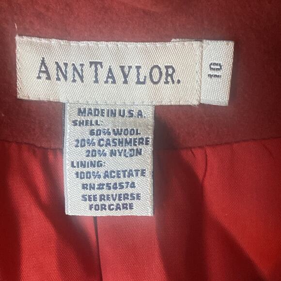 Ann Taylor Peacoat Women's Size 10 Wool Cashmere Blend - Picture 9 of 9